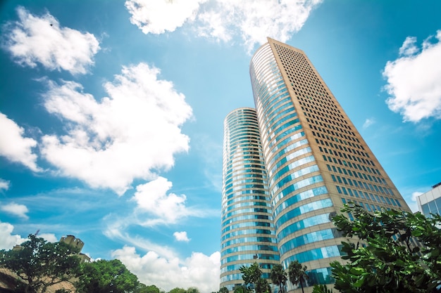 Torres do centro de comércio de palavras em Colombo, Sri Lanka