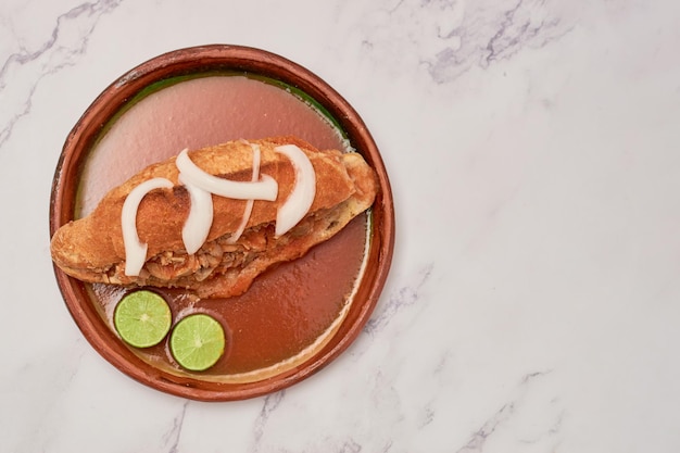 Torta ahogada comida mexicana de Guadalajara Jalisco