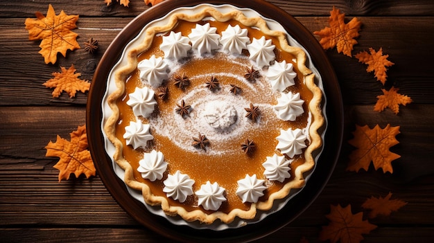 torta caseira com abóbora e canela no outono