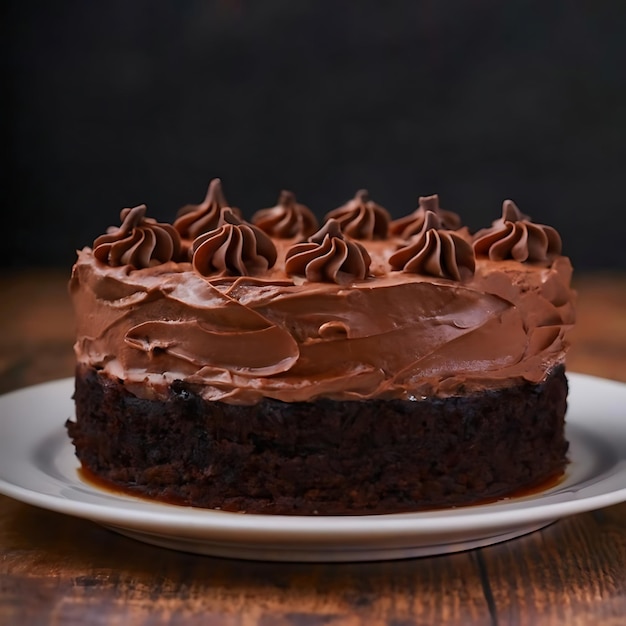 Foto torta de chocolate de desierto bown hornear azúcar dulce comida orgánica fondo de la fiesta de cumpleaños de la noche