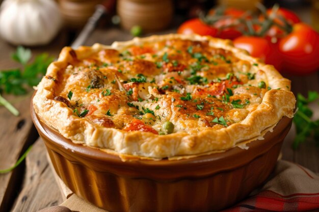 Torta clássica de tomate com queijo