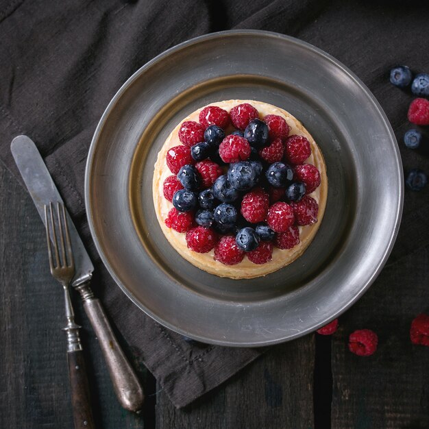 Torta com frutas frescas