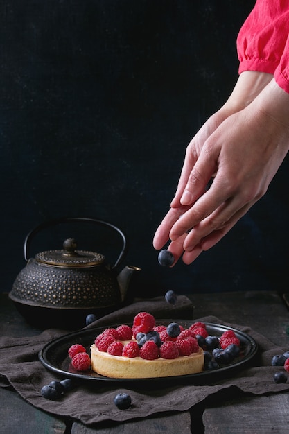 Torta com frutas frescas