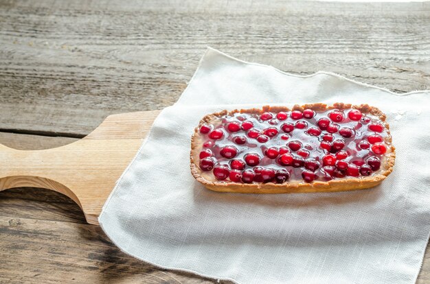 Torta com geléia de cranberries frescas