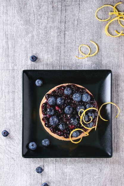 Torta com mirtilos