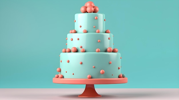 Torta de cumpleaños al estilo del minimalismo moderno decorada con bolas de azúcar