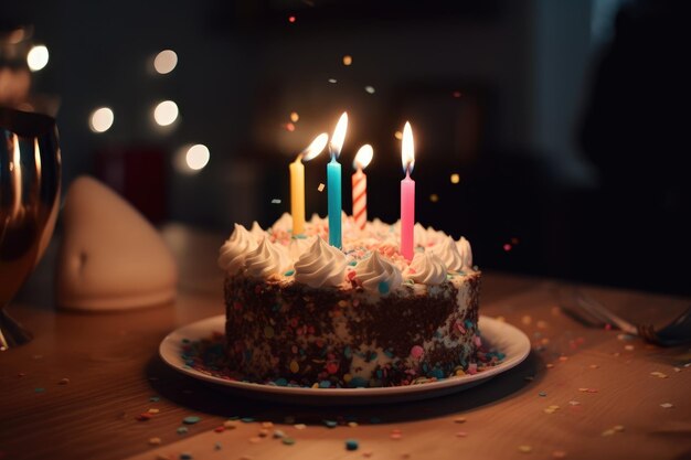 Torta de cumpleaños con velas