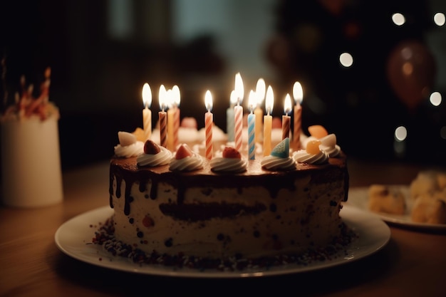 Torta de cumpleaños con velas