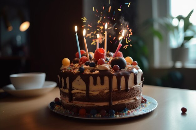 Torta de cumpleaños con velas