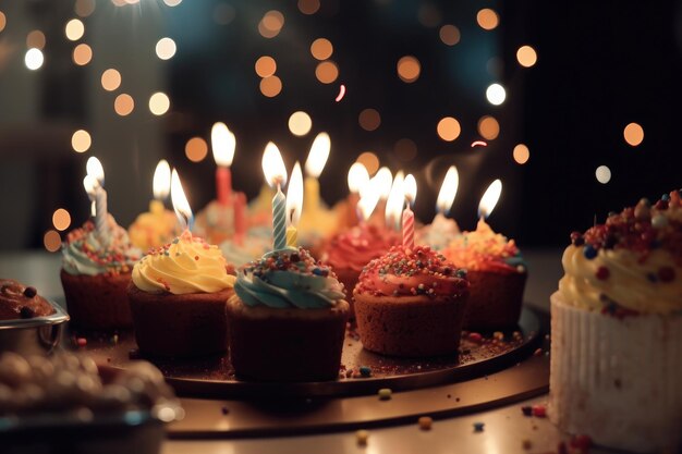 Torta de cumpleaños con velas