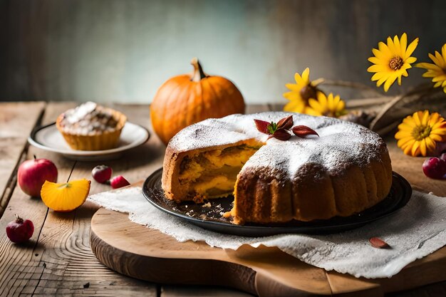 Foto torta de abóbora de dia de acção de graças com creme chateado caseira torta de abóbora saudável de dia de acción de graças