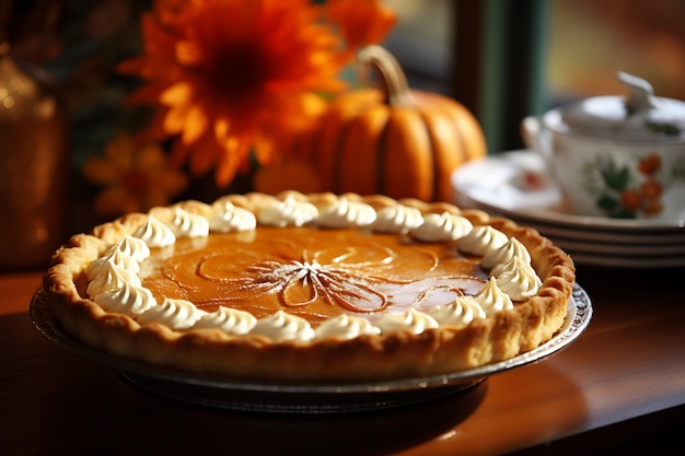 Torta de abóbora foto realista em hd