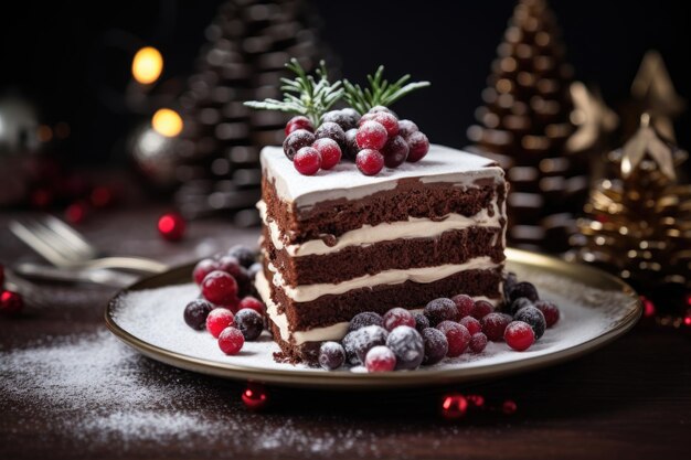 Torta de bagas em camadas de Natal