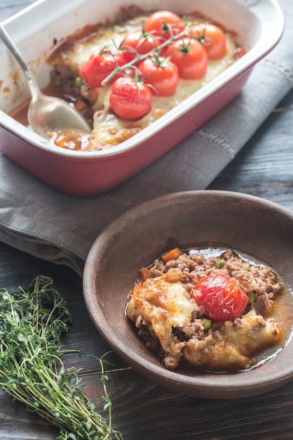 Torta de carne mussarela