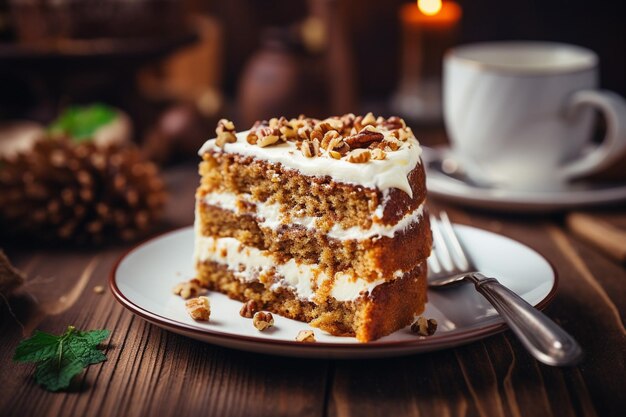 Torta de cenoura caseira com cobertura de queijo creme