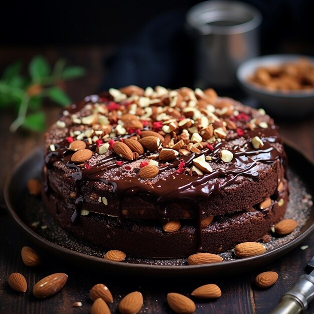 Torta de chocolate com amêndoas