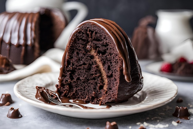 Foto torta de chocolate com chocolate.