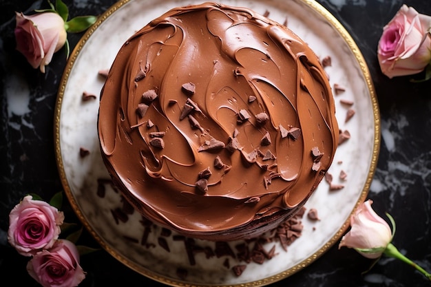 Torta de chocolate pronta para ser servida