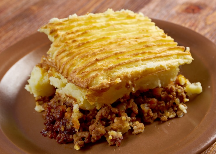 Foto torta de dcottage - comida caseira tradicional britânica.