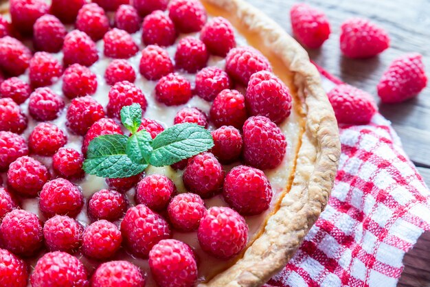 Torta de framboesa com creme