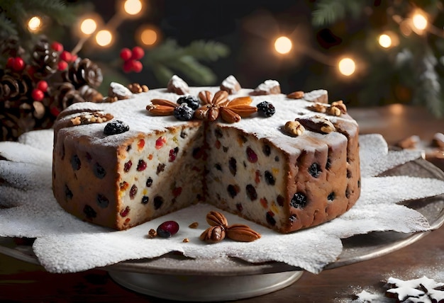 Torta de Frutas de Natal Vintage