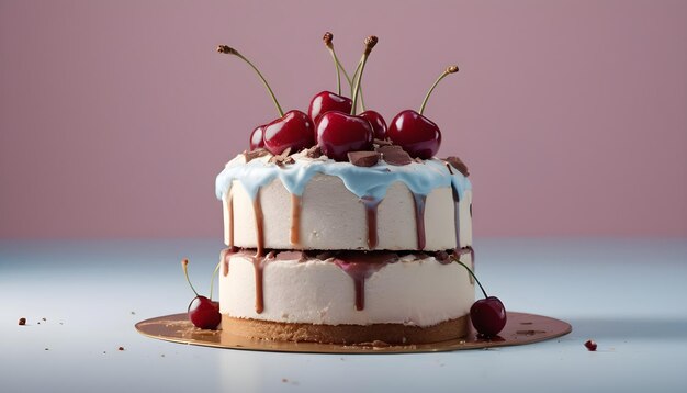 Torta de gelado com cereja