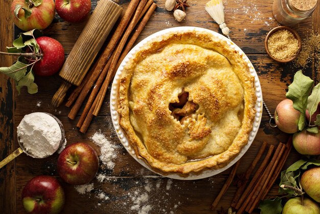 Foto torta de maçã caseira