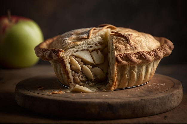 Torta de maçã com canela picante Generative AI