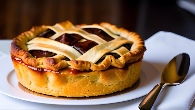 Torta de maçã em uma mesa