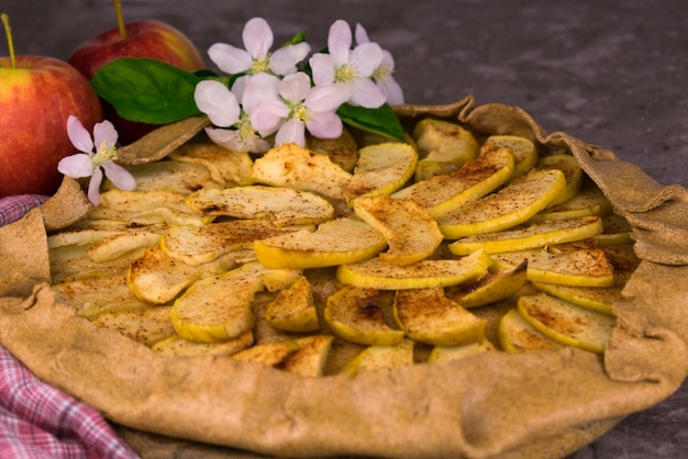 Torta de maçã. Fechar-se.