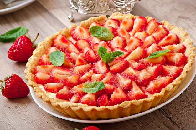 Torta de morango com creme