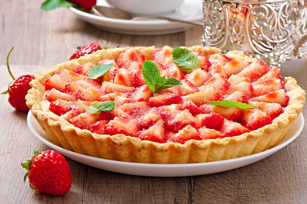 Torta de morango com creme