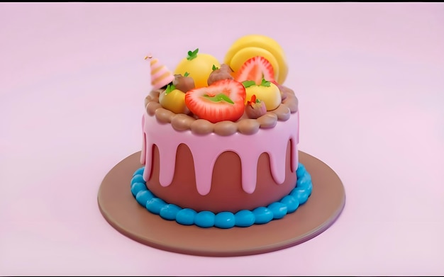 Torta de renderização 3D