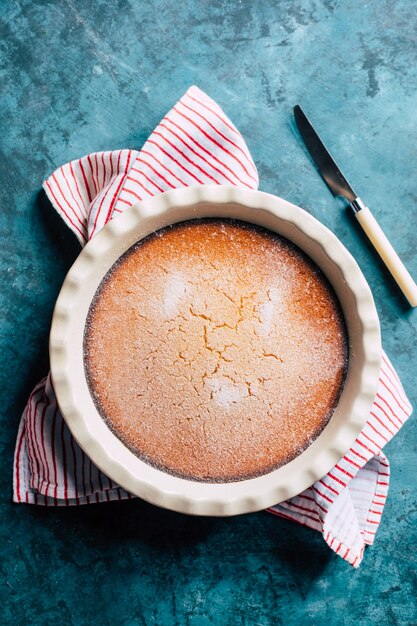 Foto torta de sêmola doce caseira mannik