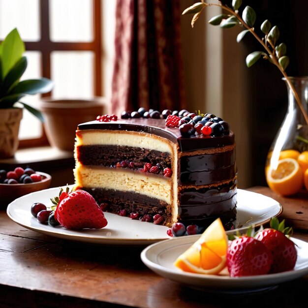 Foto torta dobos tradicional popular bolo de sobremesa doce