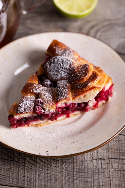 Torta doce de cranberry para sobremesa