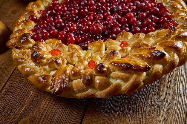 Torta escandinava com cranberries Doces tradicionais caseiros