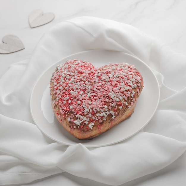 Torta en forma de corazón del día de San Valentín