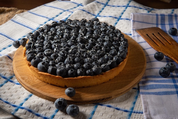 Torta francesa aberta Torta de mirtilos Torta de mistos