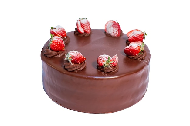 Torta Ganache Torta estilo europeo de bizcocho de chocolate rellena con capas de crema de chocolate fresca