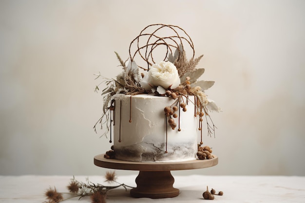 Torta ingeniosa de fusión botánica bohemia infundida con maravillas de la naturaleza