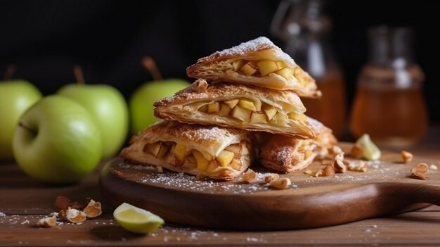 Torta de manzana con nueces y pasas