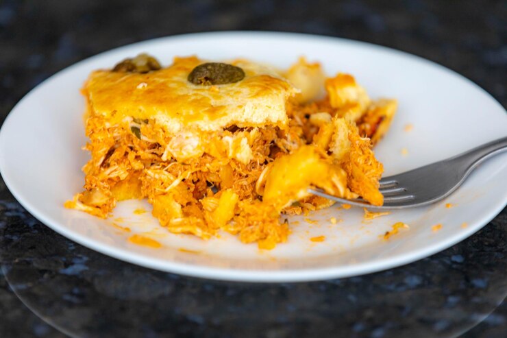 Foto torta de pollo tradicional con el típico catupiry brasileño empado de frango