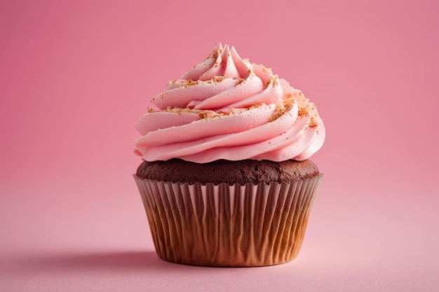 Foto torta rosa com migalhas douradas gerada