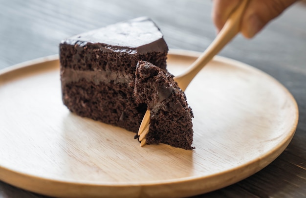 Foto torta suave de chocolate