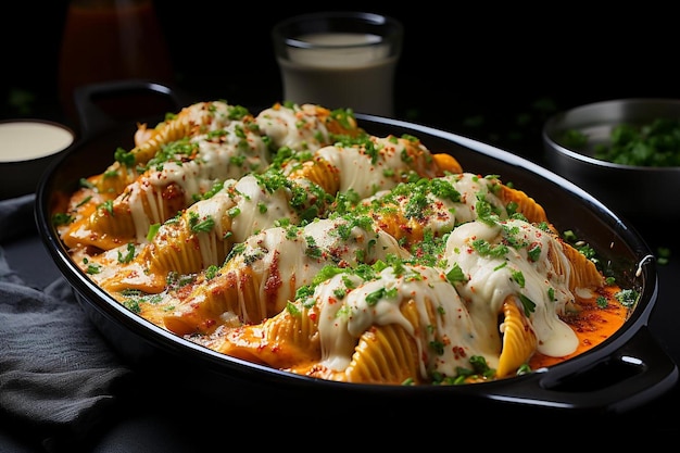 Tortelloni saboroso em molho de creme