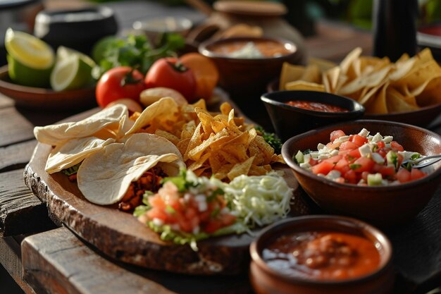 Foto tortilhas e saborosa comida mexicana