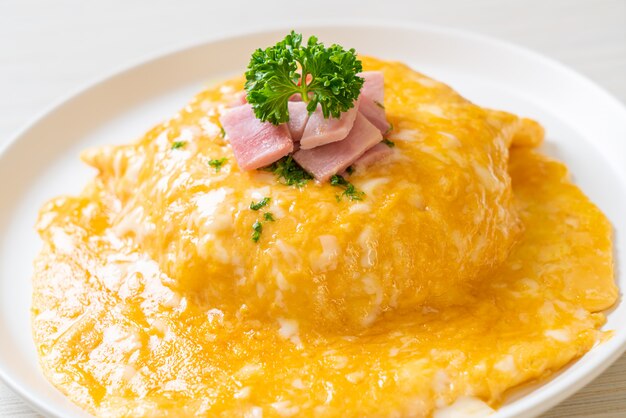 Tortilla Cremosa con Jamón y Arroz