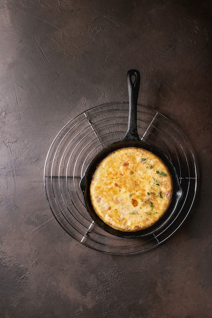 Tortilla de batata com bacon