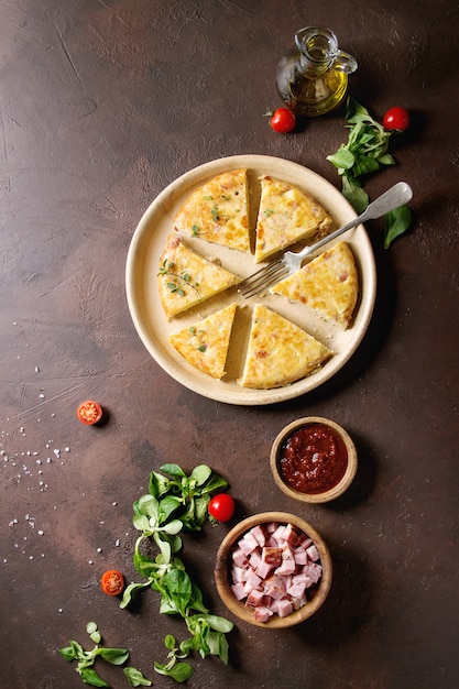 Tortilla de batata com bacon